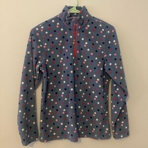 Girls Size 16 Lands End blue quarter zip fleece